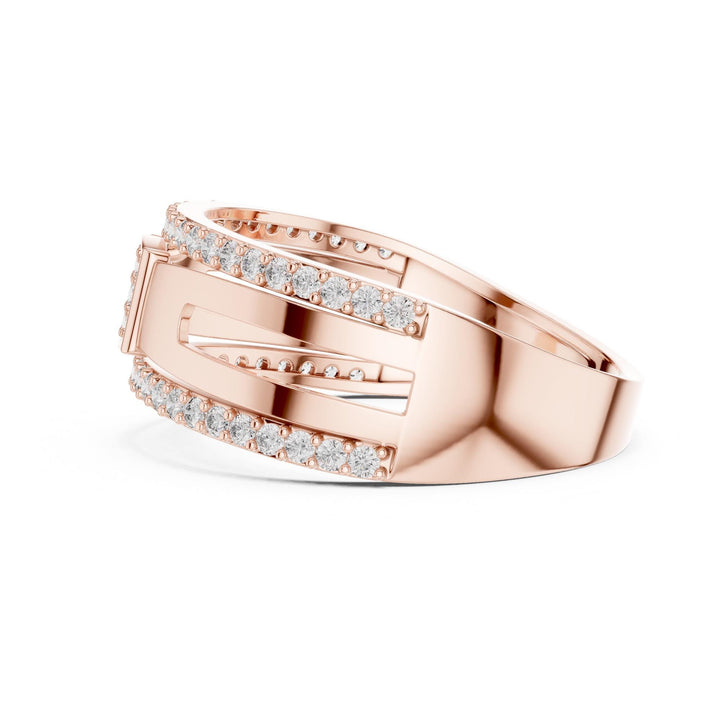Round Cut Lab Grown Diamond Half Eternity Band, 0.46ct Total, Solid Gold