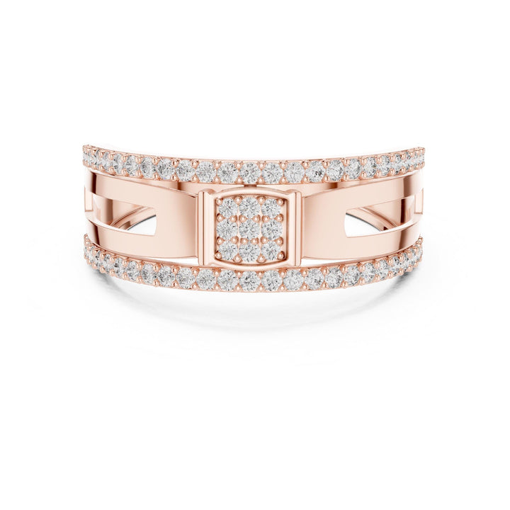Round Cut Lab Grown Diamond Half Eternity Band, 0.46ct Total, Solid Gold