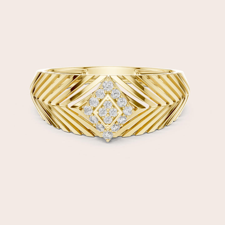 Round Cut Lab Grown Diamond Cluster Ring, 0.13ct Total, Solid Gold