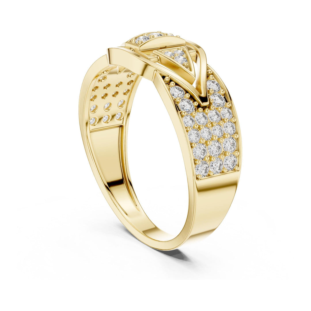Round Cut Lab Grown Diamond Half Eternity Band, 0.61ct Total, Solid Gold