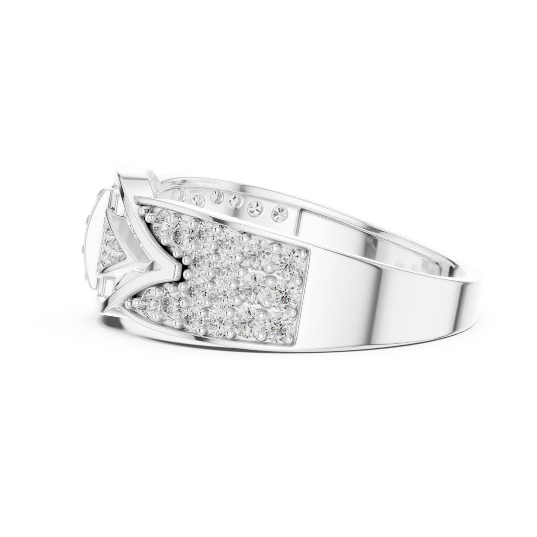 Round Cut Lab Grown Diamond Half Eternity Band, 0.61ct Total, Solid Gold