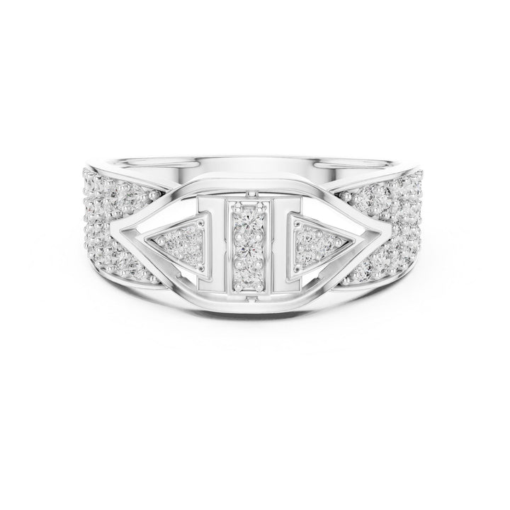 Round Cut Lab Grown Diamond Half Eternity Band, 0.61ct Total, Solid Gold