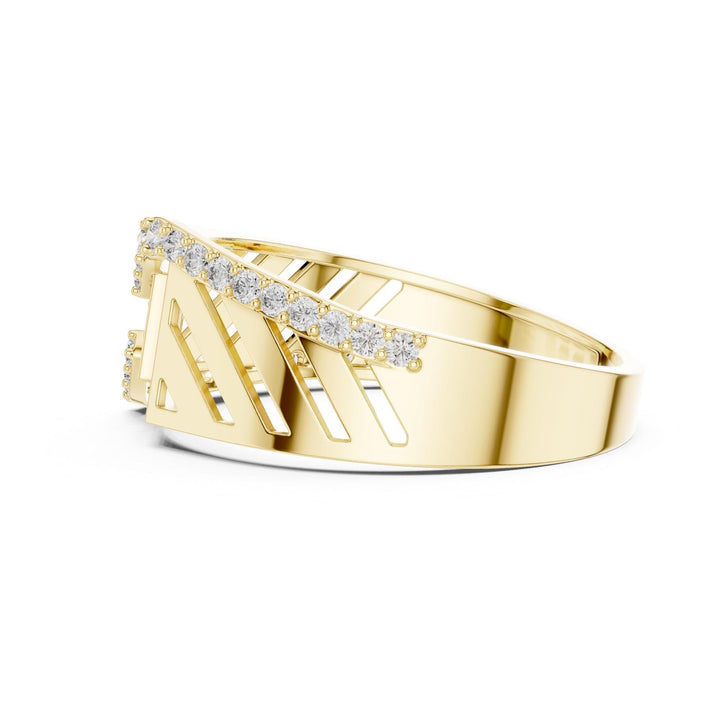 Round Cut Lab Grown Diamond Half Eternity Band, 0.34ct Total, Solid Gold