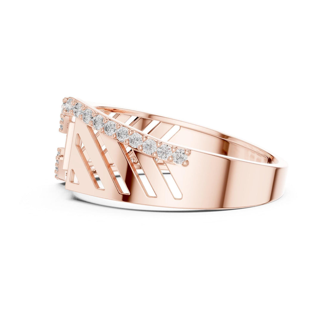 Round Cut Lab Grown Diamond Half Eternity Band, 0.34ct Total, Solid Gold
