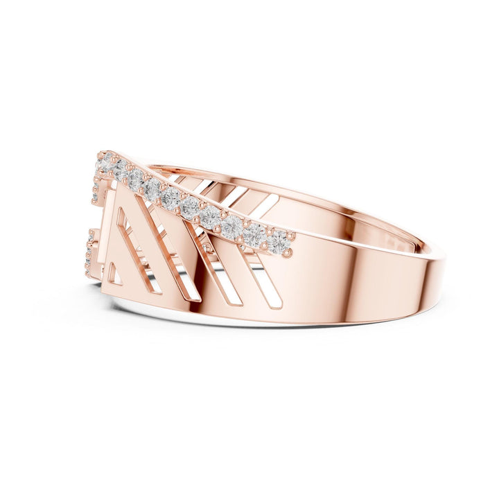 Round Cut Lab Grown Diamond Half Eternity Band, 0.34ct Total, Solid Gold