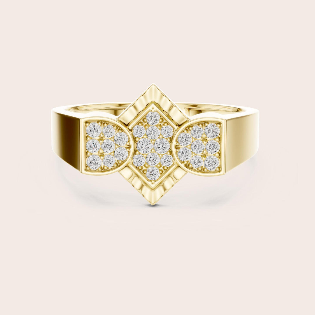 Round Cut Lab Grown Diamond Cluster Ring, 0.26ct Total, Solid Gold