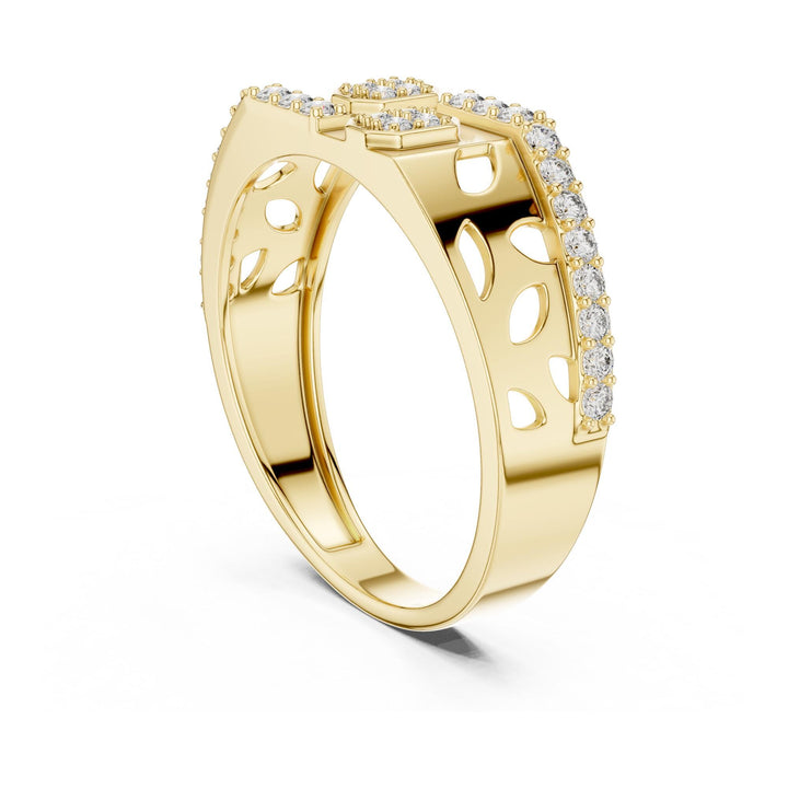 Round Cut Lab Grown Diamond Half Eternity Band, 0.35ct Total, Solid Gold