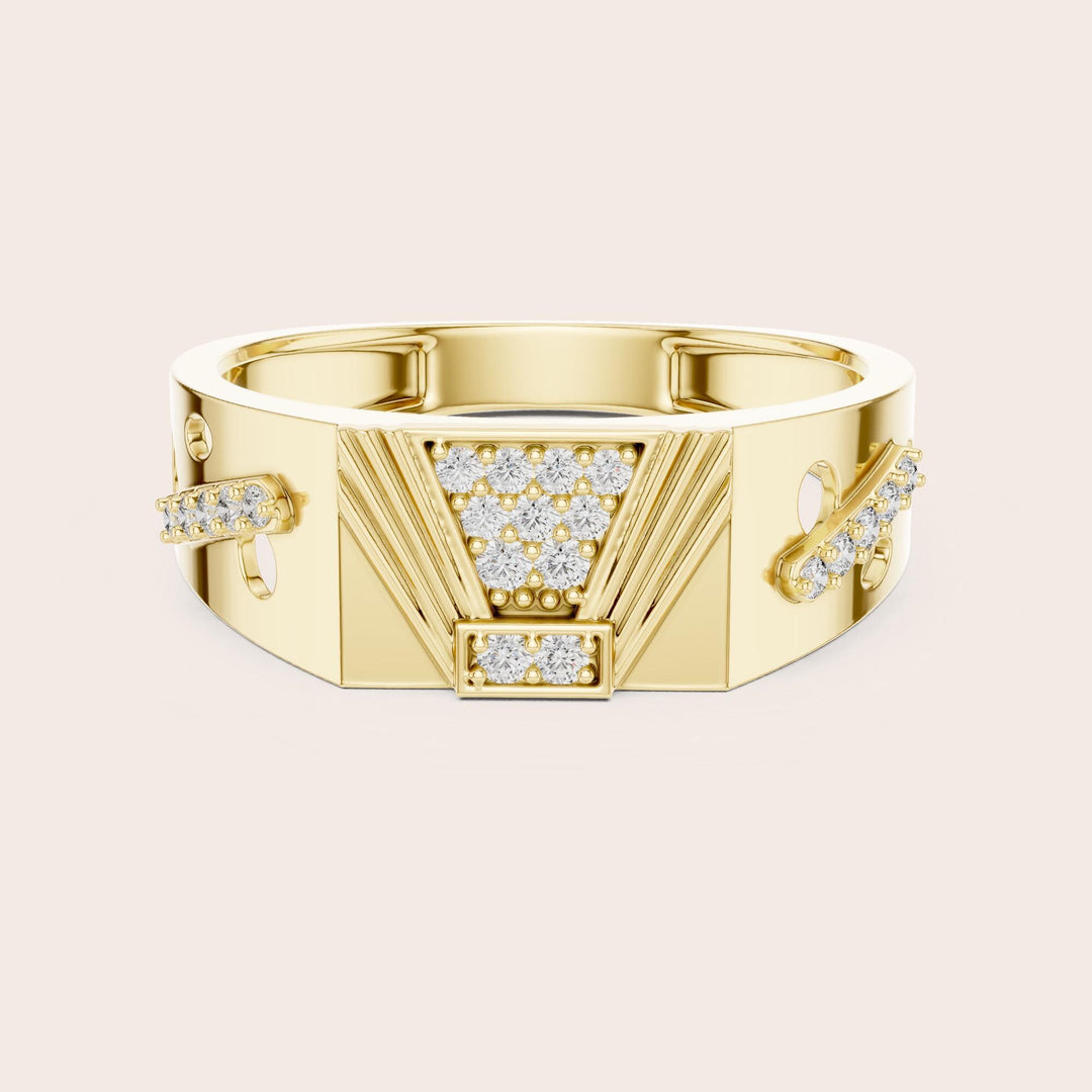 Round Cut Lab Grown Diamond Half Eternity Band, 0.18ct Total, Solid Gold