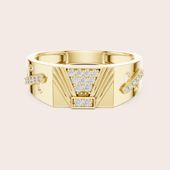 Round Cut Lab Grown Diamond Half Eternity Band, 0.18ct Total, Solid Gold