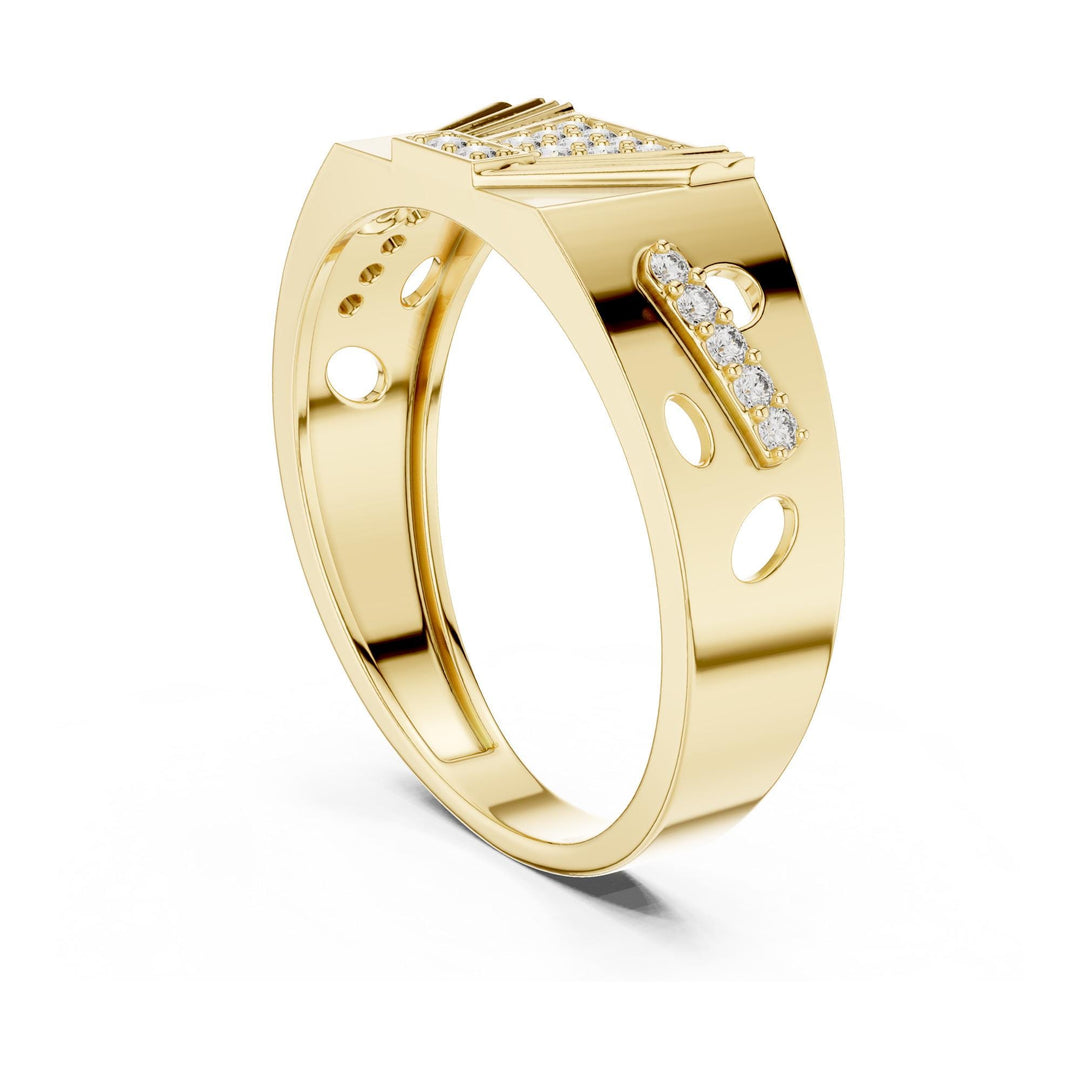 Round Cut Lab Grown Diamond Half Eternity Band, 0.18ct Total, Solid Gold