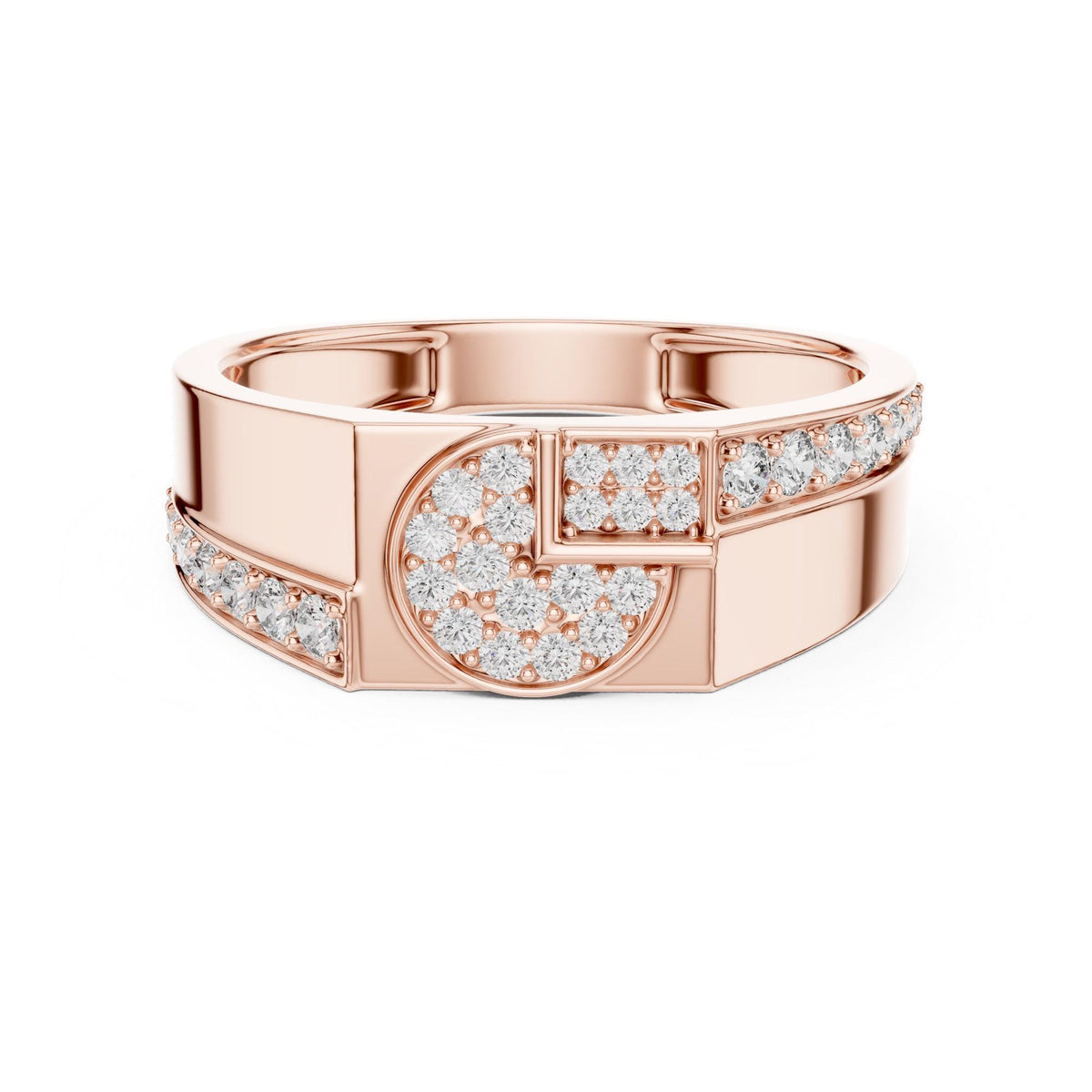 Round cut lab-grown diamond half eternity band, 0.40 CT TW, solid gold, view 9