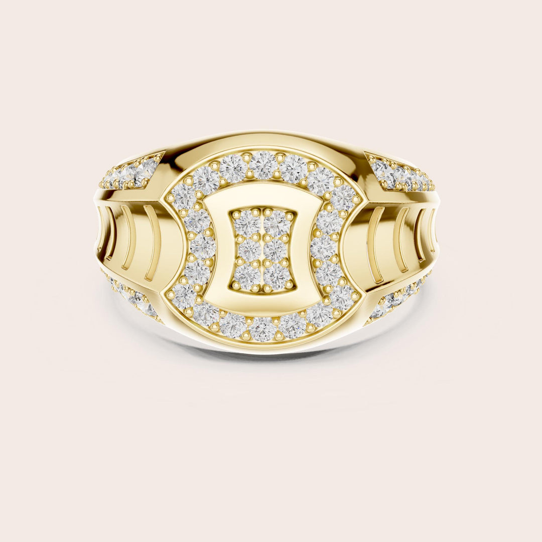 Round Cut Lab Grown Diamond Half Eternity Band, 0.81ct Total, Solid Gold