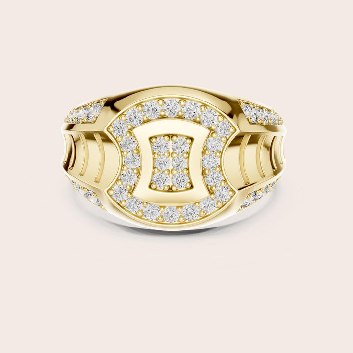 Round Cut Lab Grown Diamond Half Eternity Band, 0.81ct Total, Solid Gold