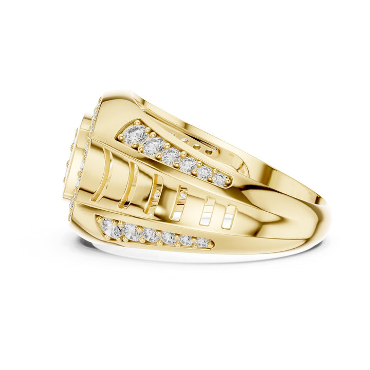 Round Cut Lab Grown Diamond Half Eternity Band, 0.81ct Total, Solid Gold