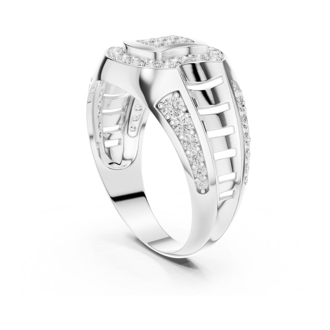 Round Cut Lab Grown Diamond Half Eternity Band, 0.81ct Total, Solid Gold