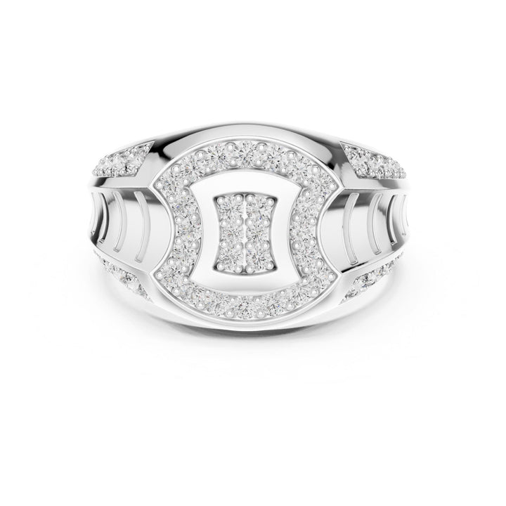 Round Cut Lab Grown Diamond Half Eternity Band, 0.81ct Total, Solid Gold