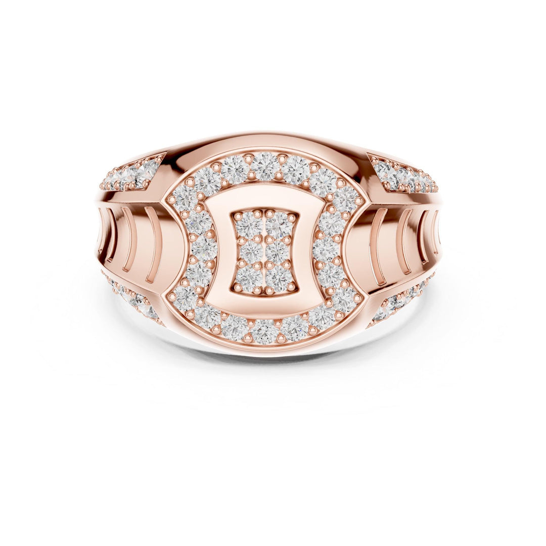 Round Cut Lab Grown Diamond Half Eternity Band, 0.81ct Total, Solid Gold