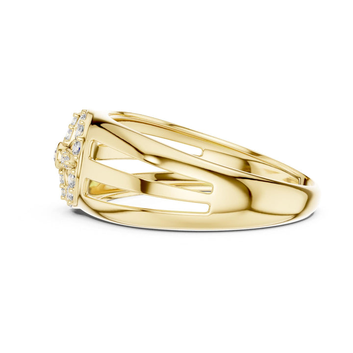 Round Cut Lab Grown Diamond Cluster Ring, 0.22ct Total, Solid Gold