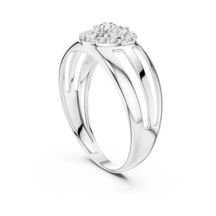 Round Cut Lab Grown Diamond Cluster Ring, 0.22ct Total, Solid Gold