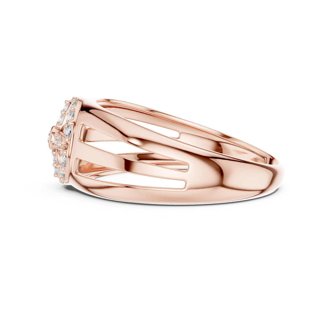 Round Cut Lab Grown Diamond Cluster Ring, 0.22ct Total, Solid Gold