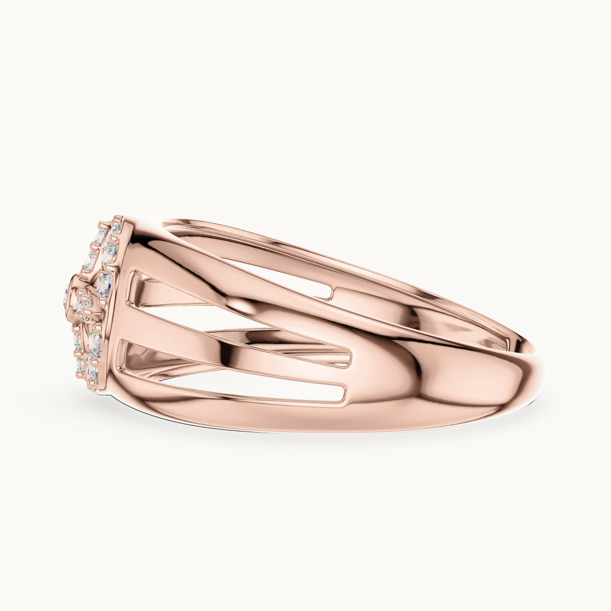 Round Cut Lab Grown Diamond Cluster Ring, 0.22ct Total, Solid Gold