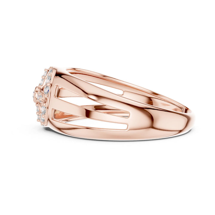 Round Cut Lab Grown Diamond Cluster Ring, 0.22ct Total, Solid Gold