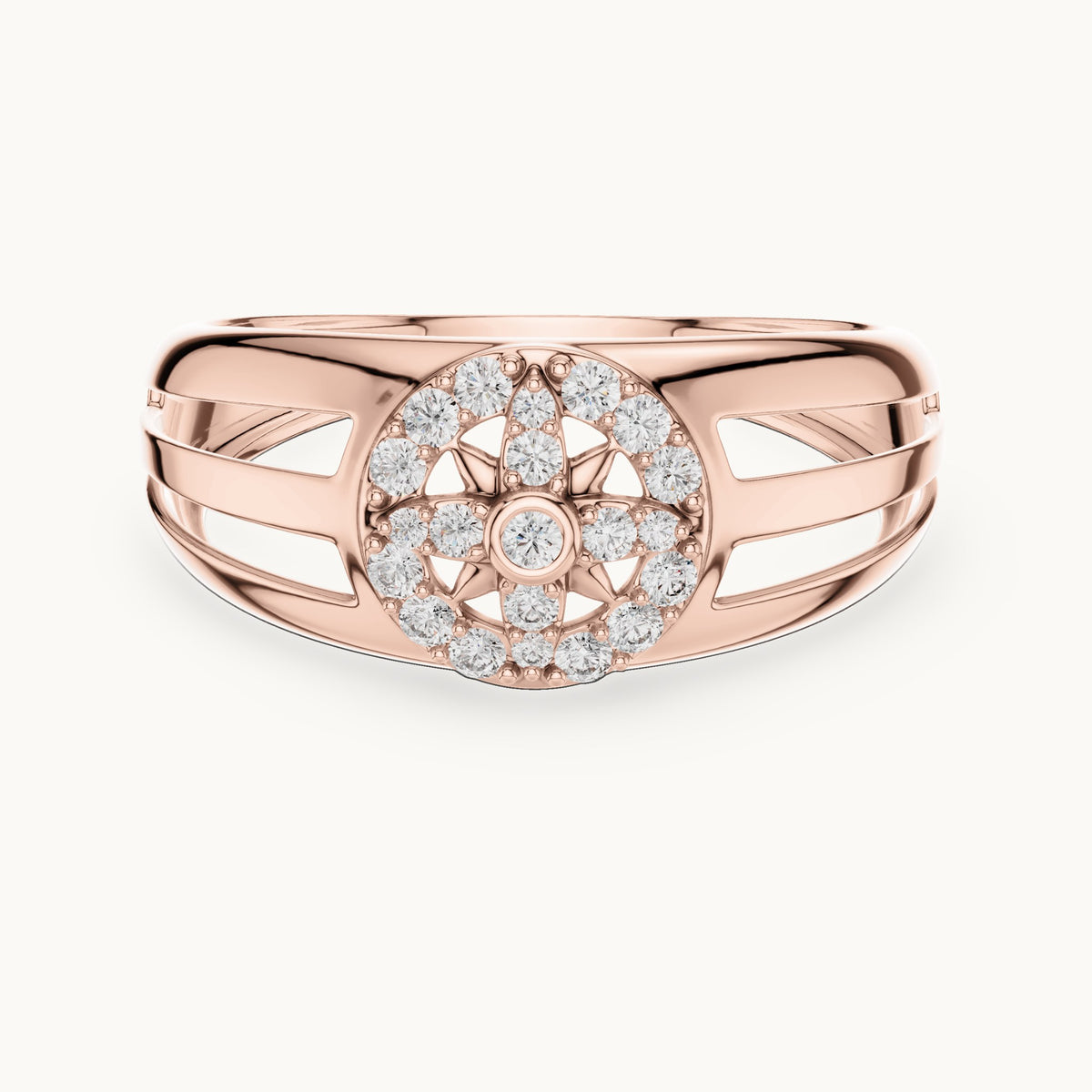 Round Cut Lab Grown Diamond Cluster Ring, 0.22ct Total, Solid Gold