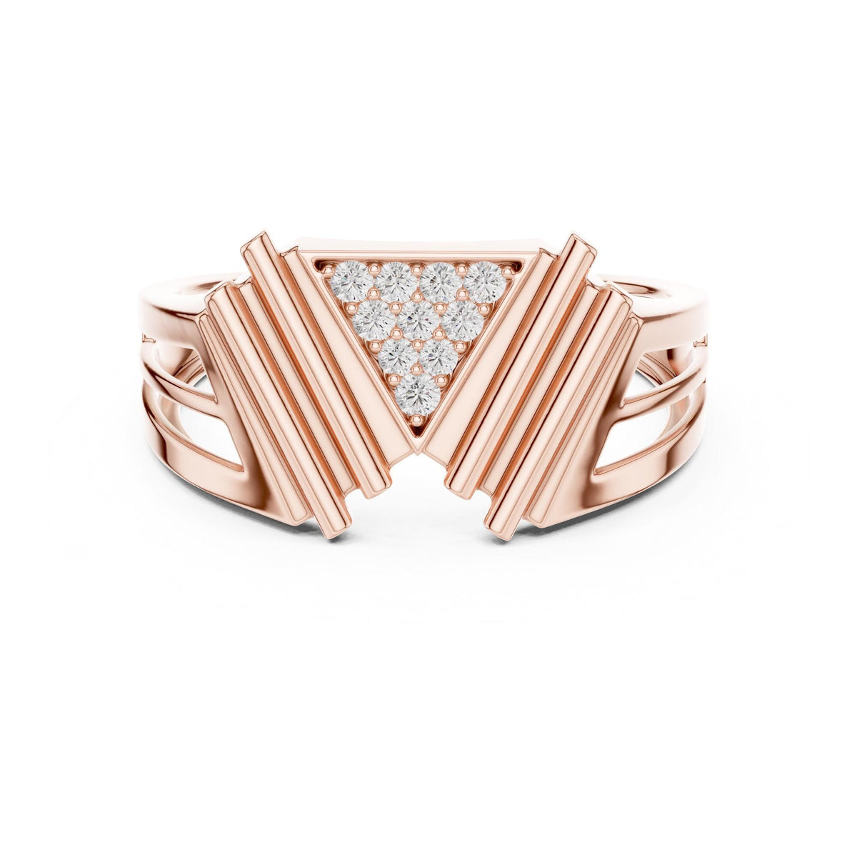 Round Cut Lab Grown Diamond Cluster Ring, 0.12ct Total, Solid Gold