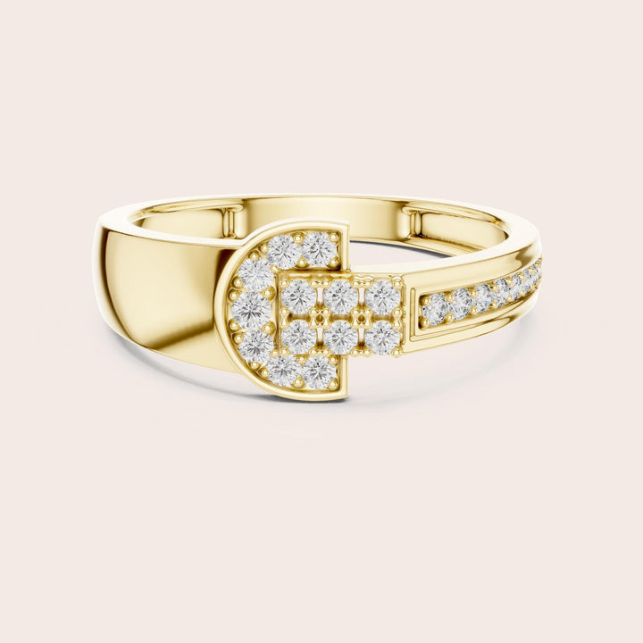 Round Cut Lab Grown Diamond Half Eternity Band, 0.25ct Total, Solid Gold