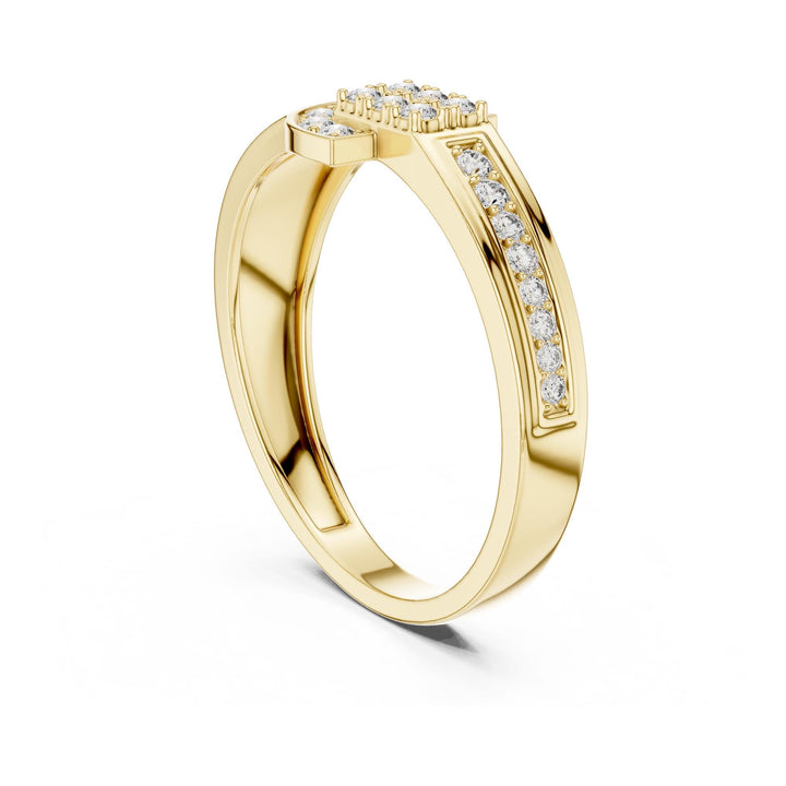 Round Cut Lab Grown Diamond Half Eternity Band, 0.25ct Total, Solid Gold