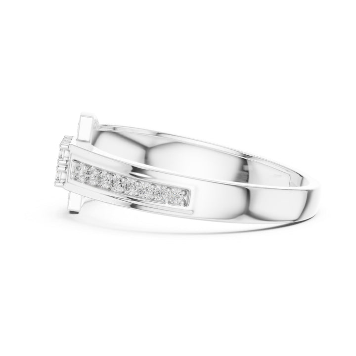 Round Cut Lab Grown Diamond Half Eternity Band, 0.25ct Total, Solid Gold