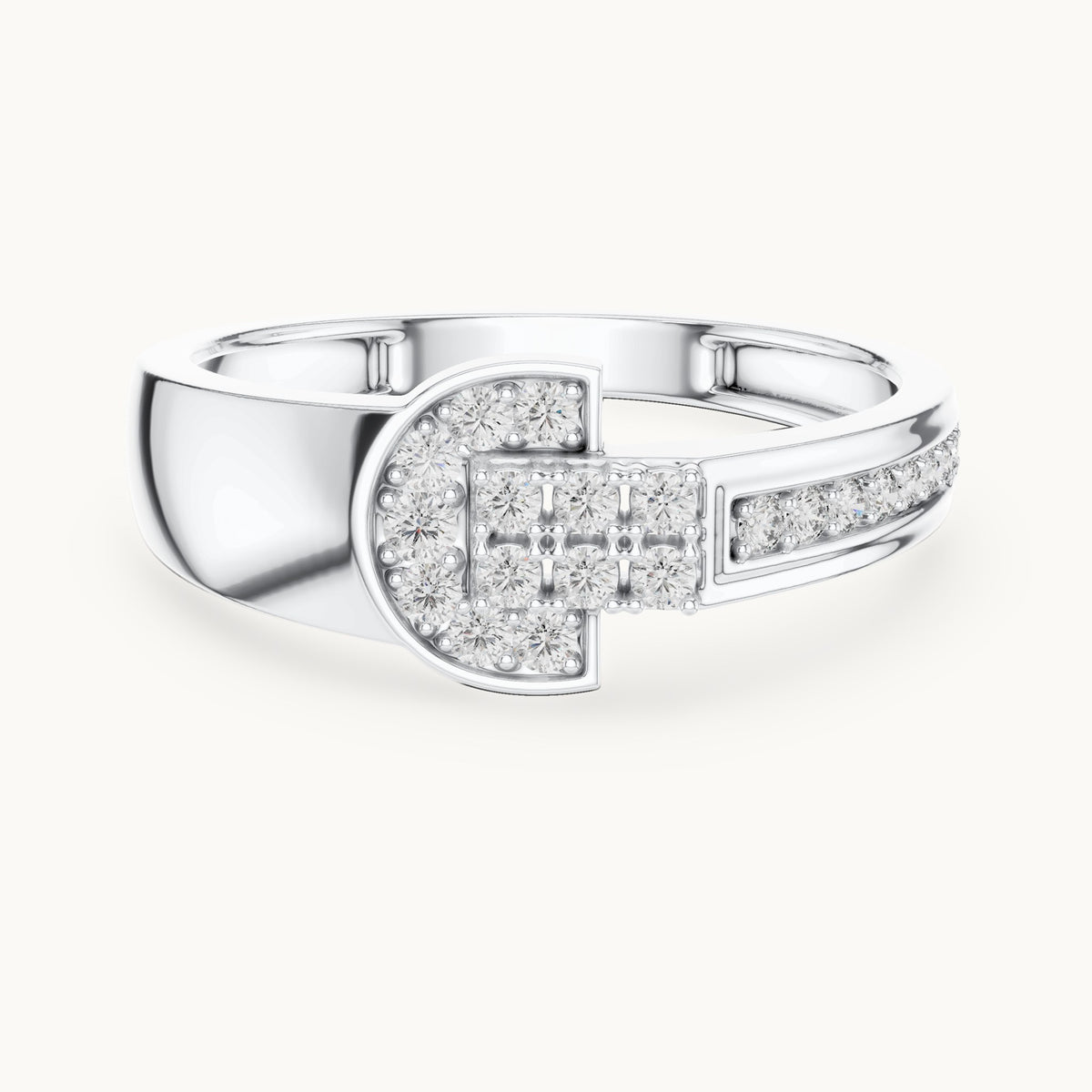 Round cut lab-grown diamond half eternity band, 0.25 CT TW, solid gold, view 6