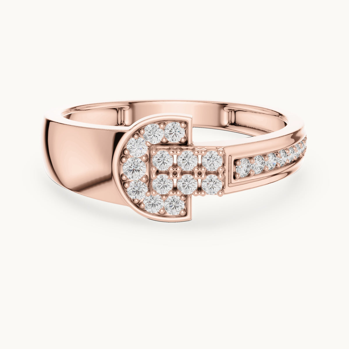 Round cut lab-grown diamond half eternity band, 0.25 CT TW, solid gold, view 9