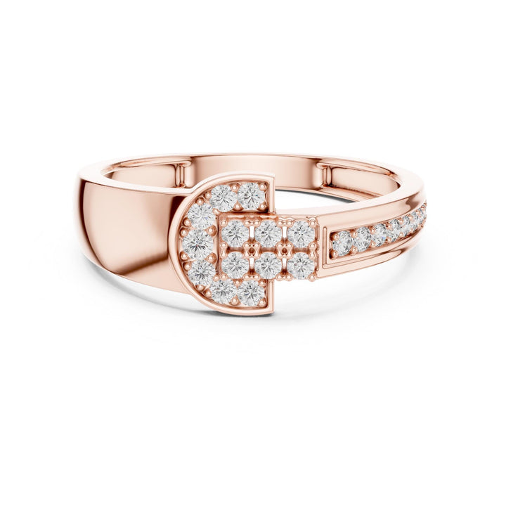 Round Cut Lab Grown Diamond Half Eternity Band, 0.25ct Total, Solid Gold