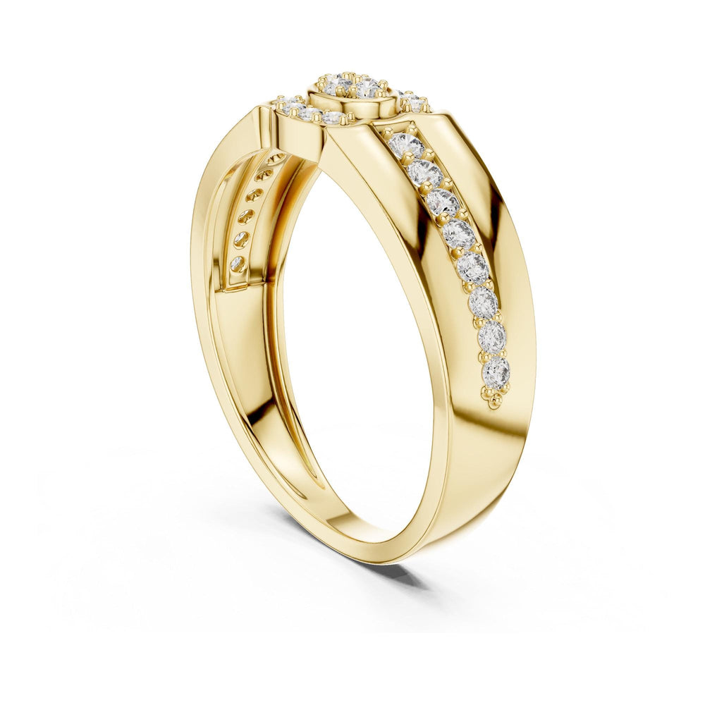 Round Cut Lab Grown Diamond Half Eternity Band, 0.34ct Total, Solid Gold