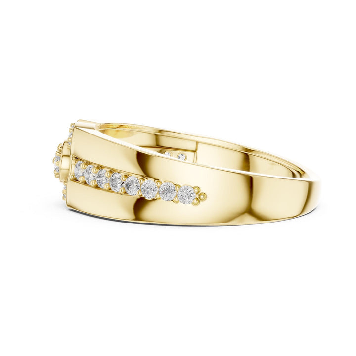 Round Cut Lab Grown Diamond Half Eternity Band, 0.34ct Total, Solid Gold
