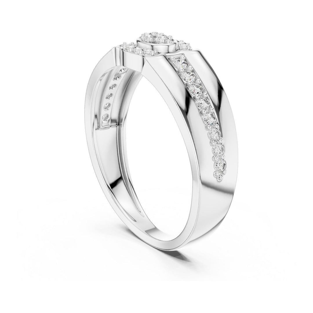 Round Cut Lab Grown Diamond Half Eternity Band, 0.34ct Total, Solid Gold