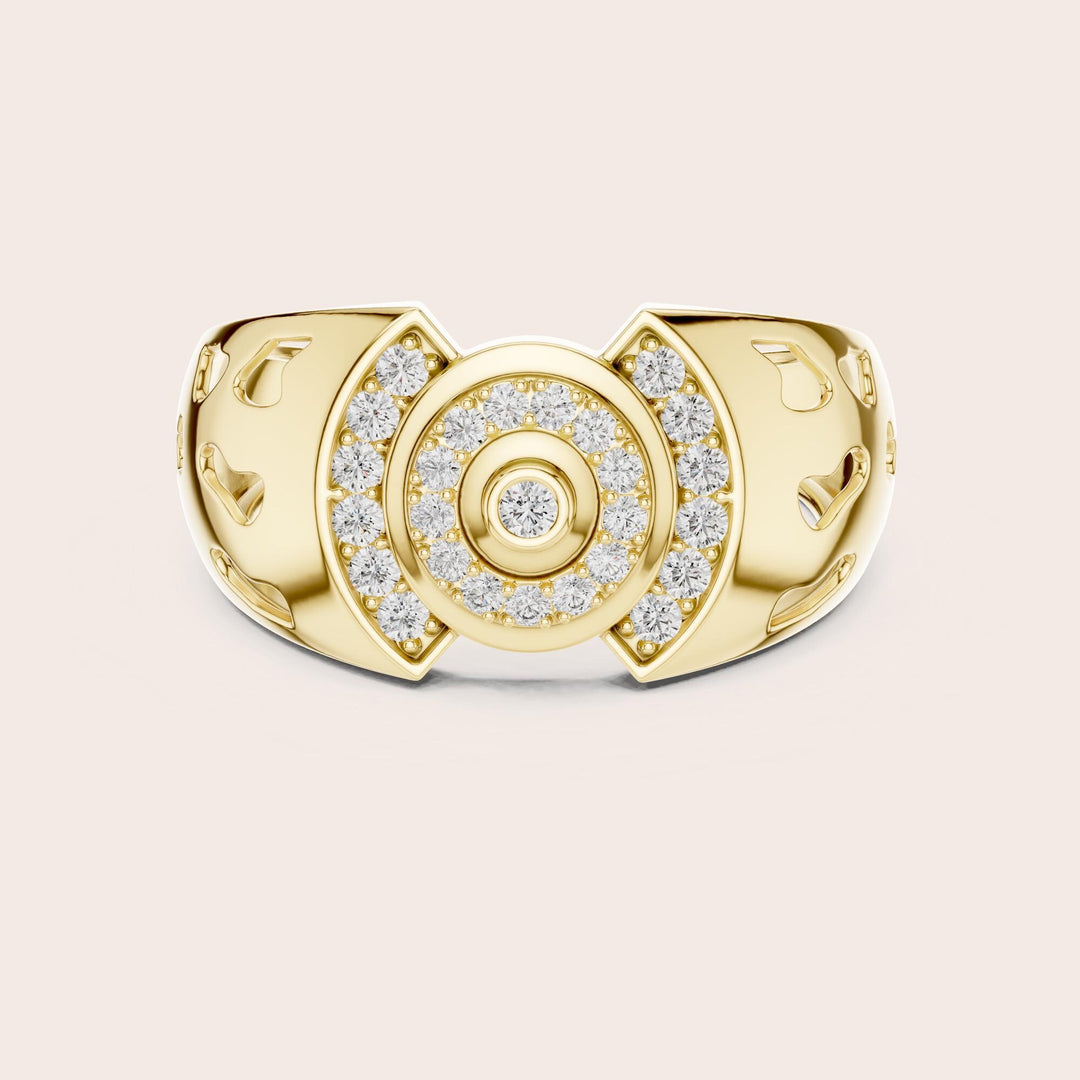 Round Cut Lab Grown Diamond Cluster Ring, 0.33ct Total, Solid Gold