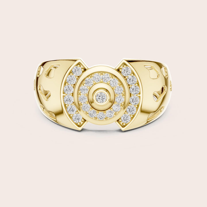 Round Cut Lab Grown Diamond Cluster Ring, 0.33ct Total, Solid Gold