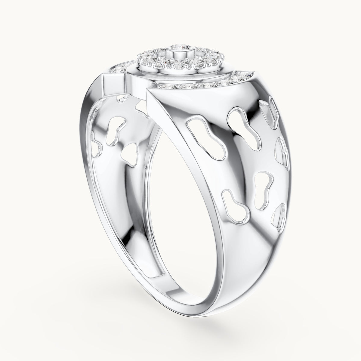 Round cut lab-grown diamond cluster ring in 14K white gold, 0.33 CT TW, view 1