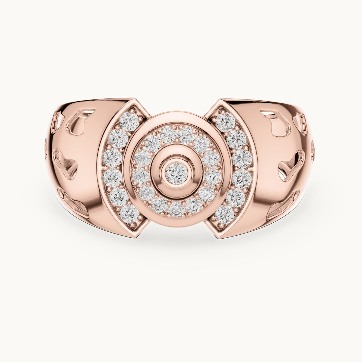 Round cut lab-grown diamond cluster ring in 14K rose gold, 0.33 CT TW, view 3