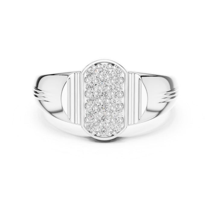Round Cut Lab Grown Diamond Cluster Ring, 0.30ct Total, Solid Gold