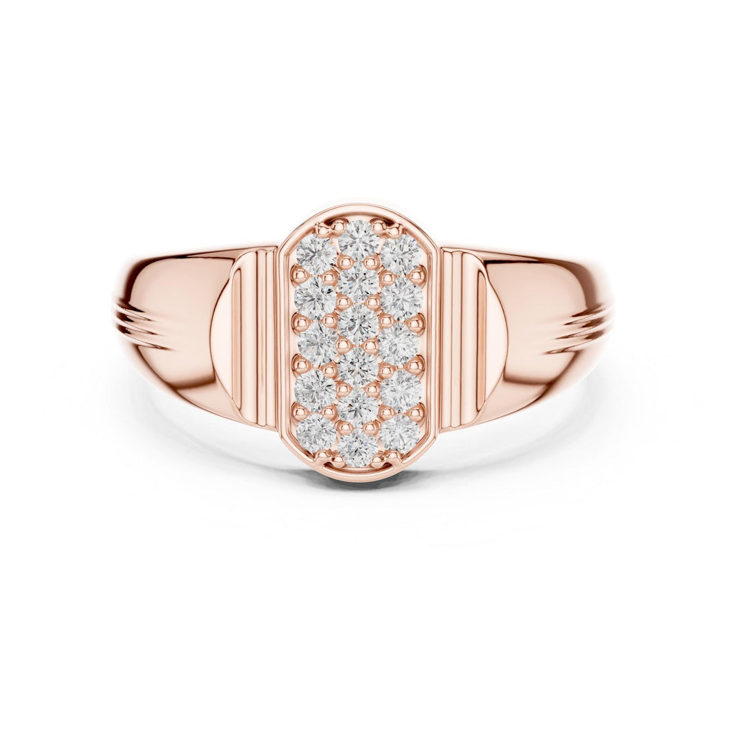 Round Cut Lab Grown Diamond Cluster Ring, 0.30ct Total, Solid Gold