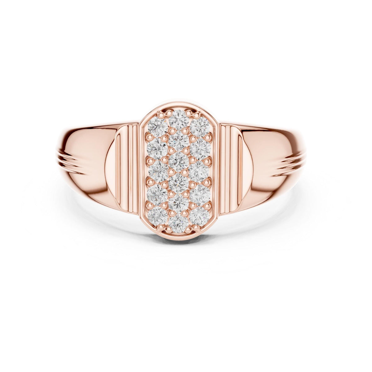 Round Cut Lab Grown Diamond Cluster Ring, 0.30ct Total, Solid Gold