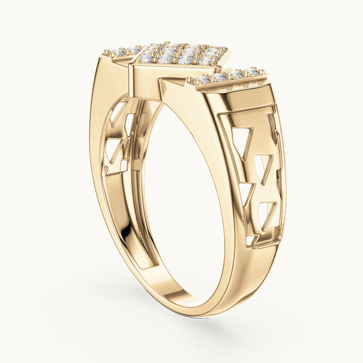 Round Cut Lab Grown Diamond Cluster Ring, 0.35ct Total, Solid Gold