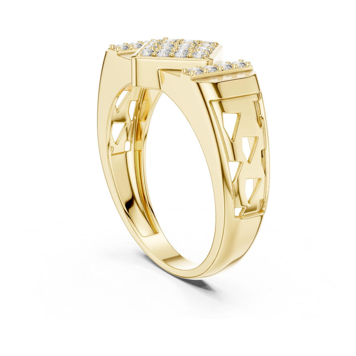 Round Cut Lab Grown Diamond Cluster Ring, 0.35ct Total, Solid Gold