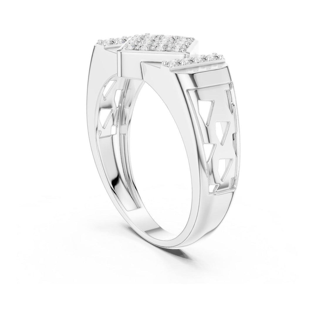 Round Cut Lab Grown Diamond Cluster Ring, 0.35ct Total, Solid Gold