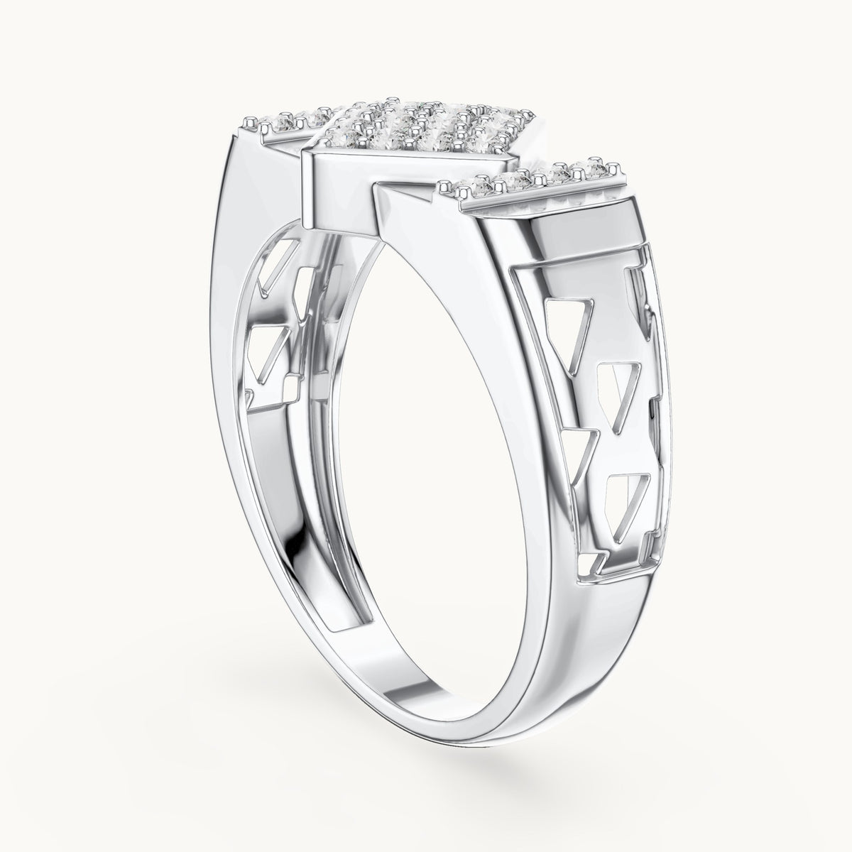 Round Cut Lab Grown Diamond Cluster Ring, 0.35ct Total, Solid Gold