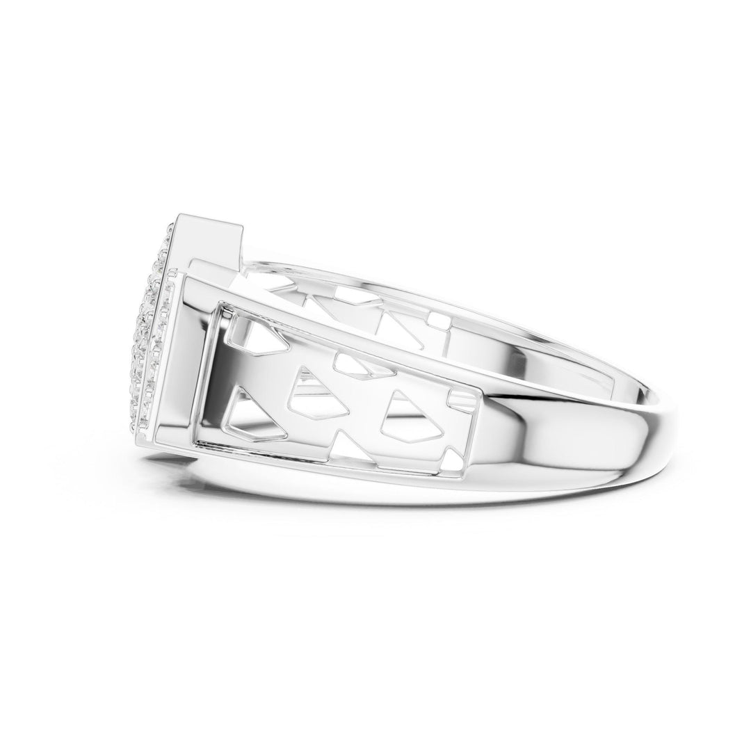 Round Cut Lab Grown Diamond Cluster Ring, 0.35ct Total, Solid Gold