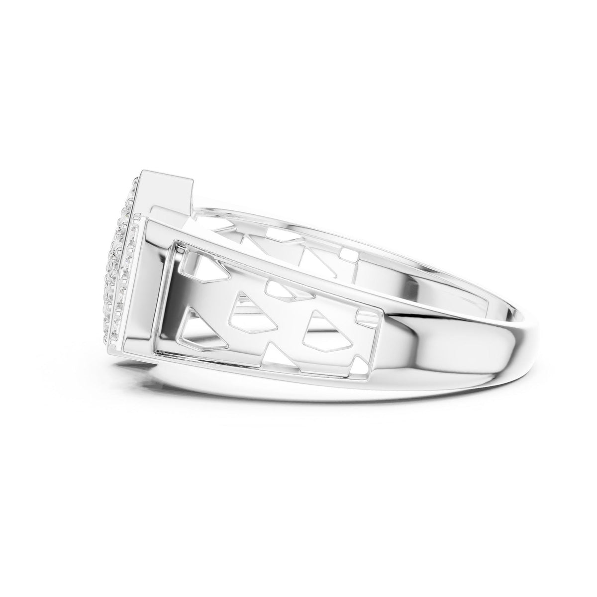 Round Cut Lab Grown Diamond Cluster Ring, 0.35ct Total, Solid Gold